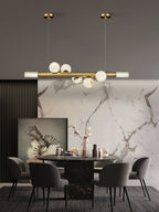 Linear Alabaster Globe Pendant Chandelier, product view 13