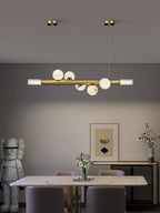 Linear Alabaster Globe Pendant Chandelier, product view 14