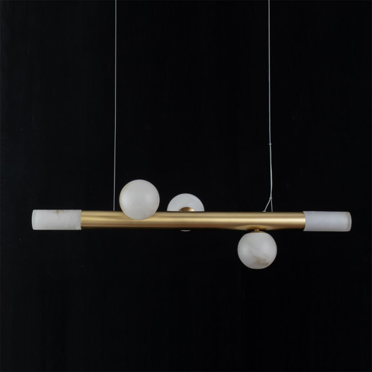 Linear Alabaster Globe Pendant Chandelier, product view 15