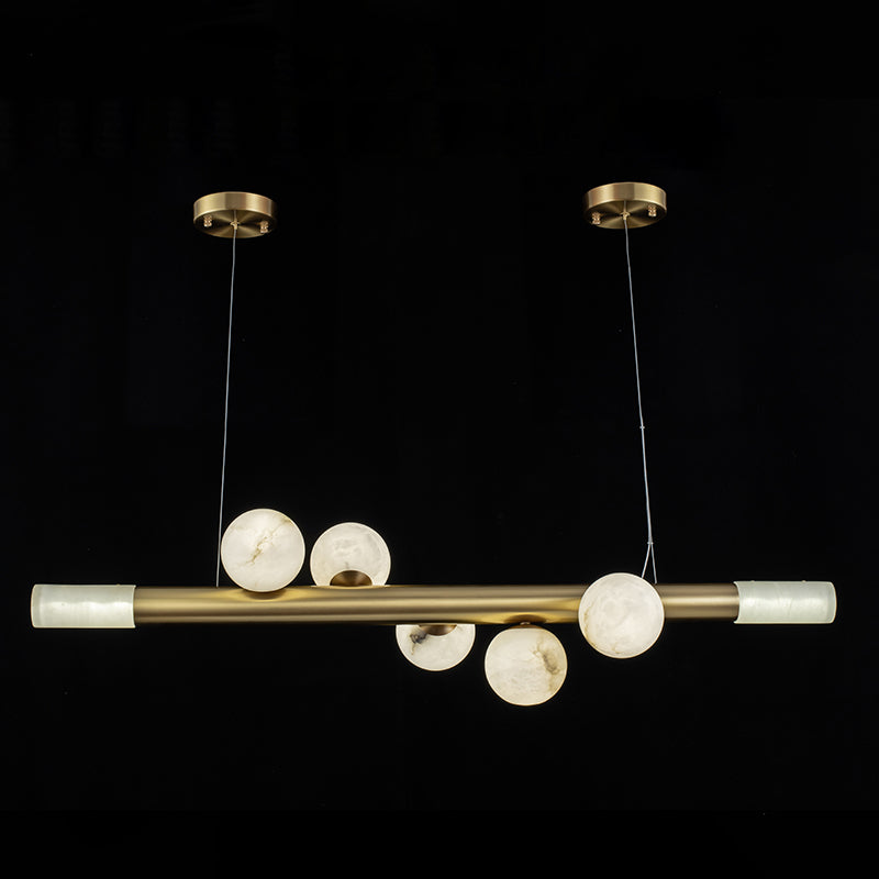 Linear Alabaster Globe Pendant Chandelier, product view 17