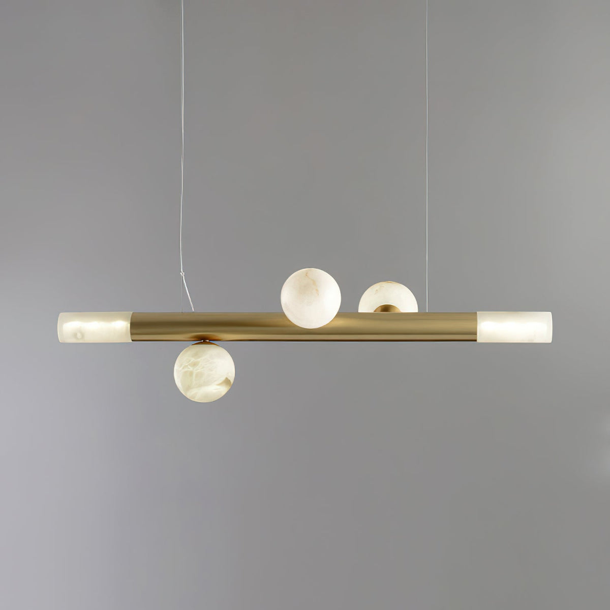 Linear Alabaster Globe Pendant Chandelier, product view 18