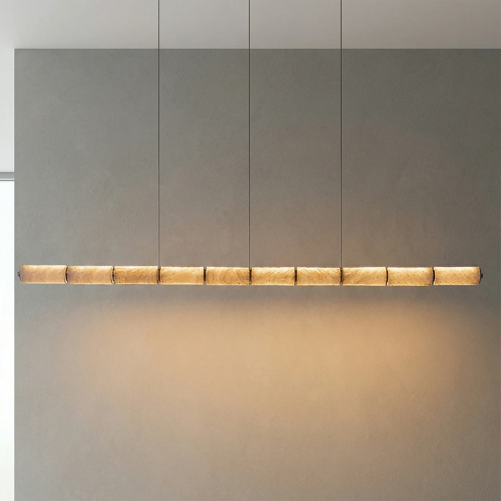 Linear Alabaster LED Chandelier by Bling Lighting Studio