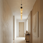 Linear Alabaster LED Chandelier by Bling Lighting Studio