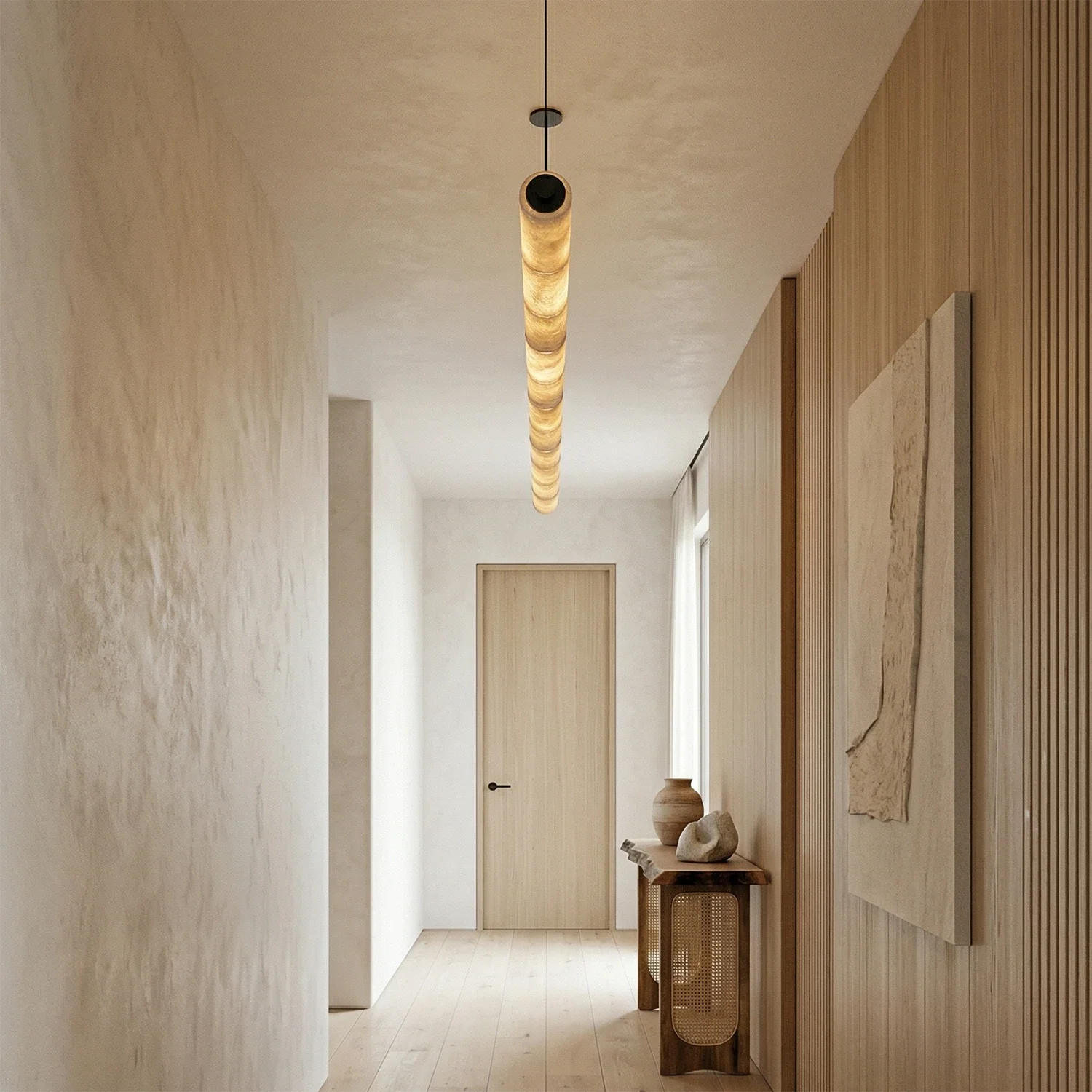 Linear Alabaster LED Chandelier by Bling Lighting Studio