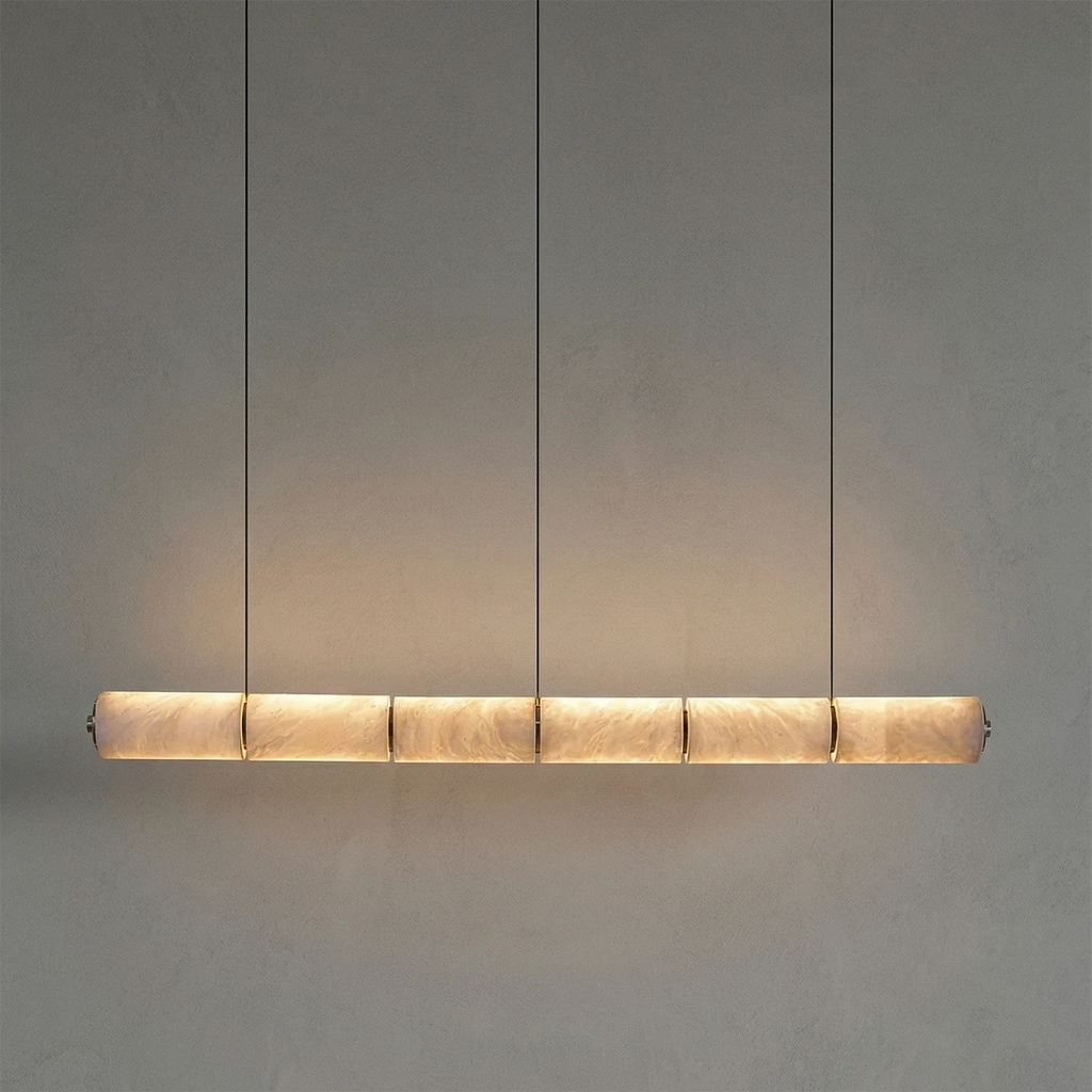 Linear Alabaster LED Chandelier by Bling Lighting Studio