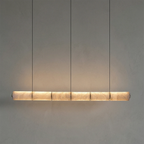 Linear Alabaster LED Chandelier by Bling Lighting Studio