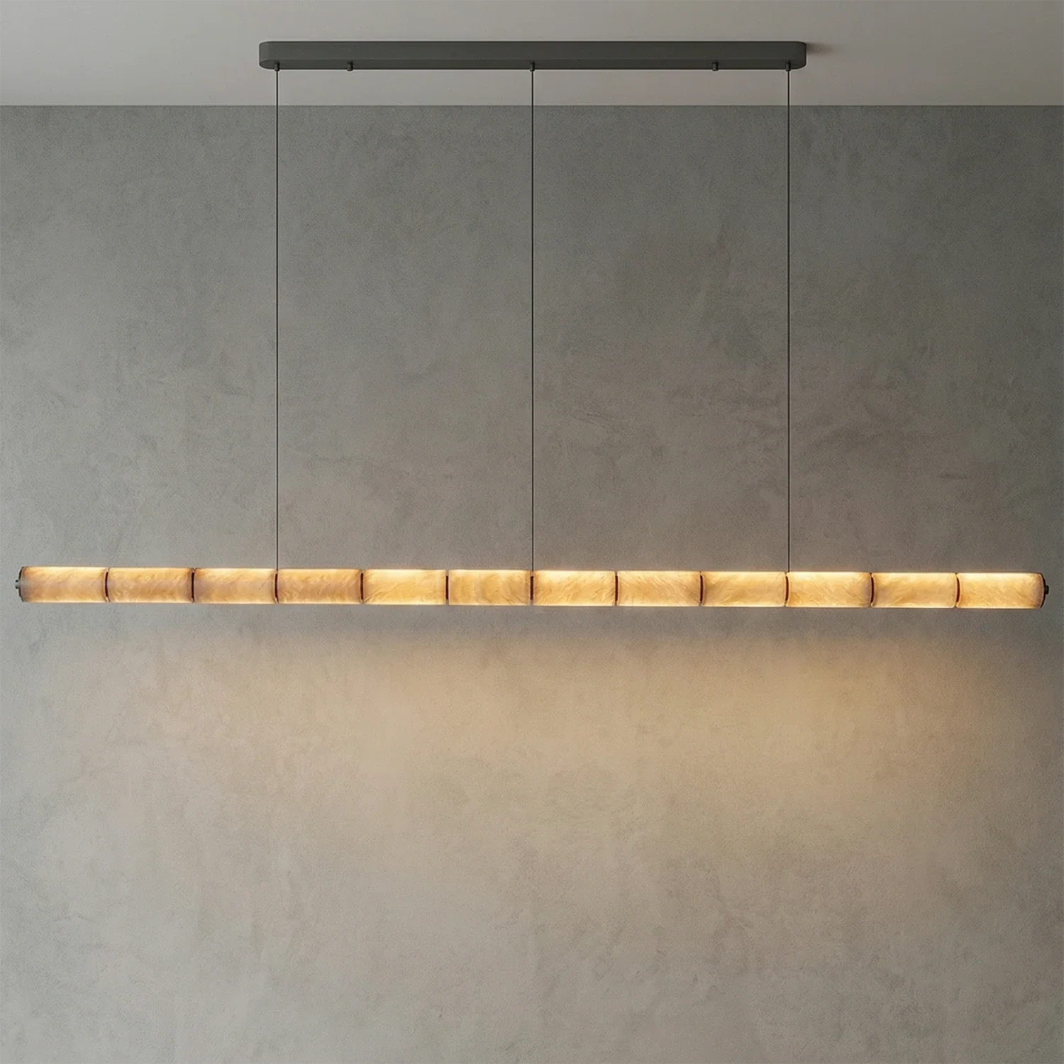 Linear Alabaster LED Chandelier by Bling Lighting Studio