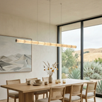 Linear Alabaster LED Chandelier by Bling Lighting Studio