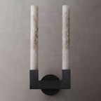 Linear Cylindrical Alabaster Wall Sconce by Bling Lighting Studio