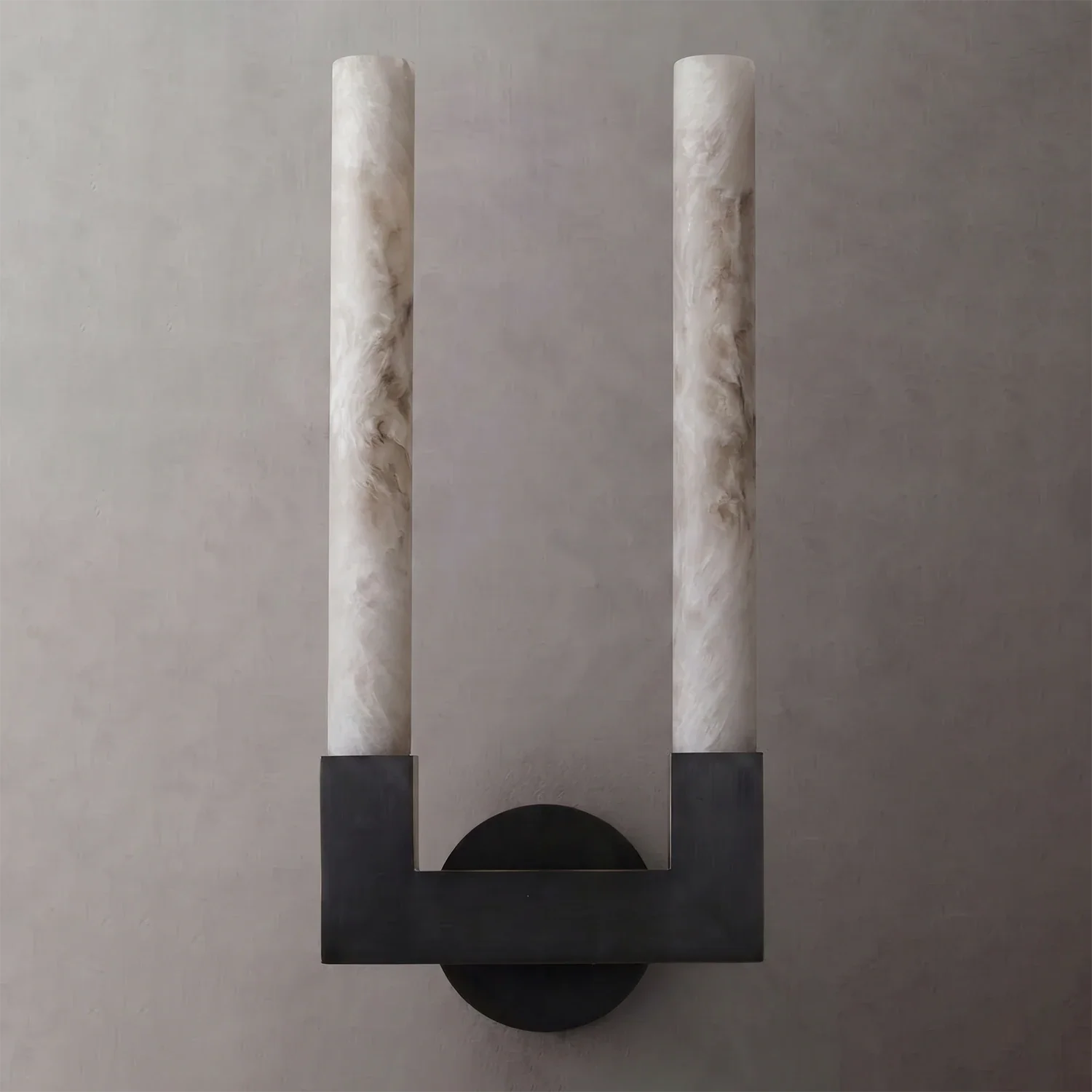 Linear Cylindrical Alabaster Wall Sconce by Bling Lighting Studio