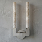 Linear Cylindrical Alabaster Wall Sconce by Bling Lighting Studio