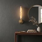Linear Cylindrical Alabaster Wall Sconce by Bling Lighting Studio
