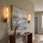 Linear Cylindrical Alabaster Wall Sconce by Bling Lighting Studio
