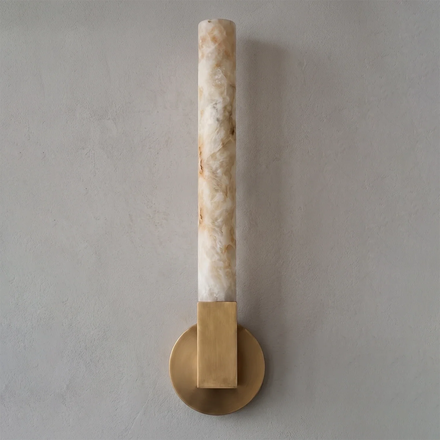 Linear Cylindrical Alabaster Wall Sconce by Bling Lighting Studio