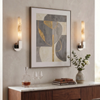 Linear Cylindrical Alabaster Wall Sconce by Bling Lighting Studio