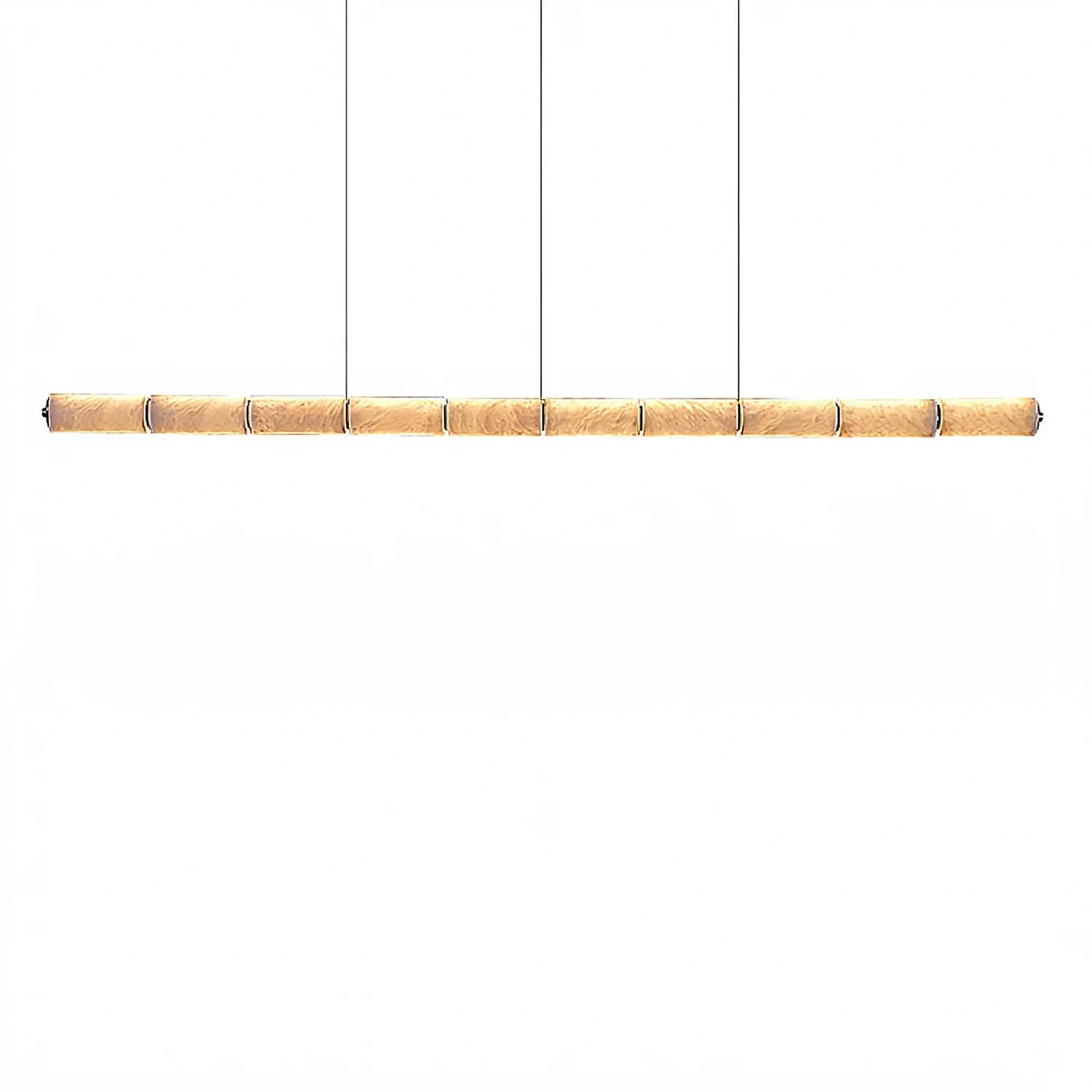 Linear Alabaster LED Chandelier by Bling Lighting Studio