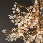 Close up of Lorna Berry Branch Shape Glass Chandelier crystal berry and branch details