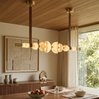 Lumina Alabaster Linear Chandelier by Bling Lighting Studio