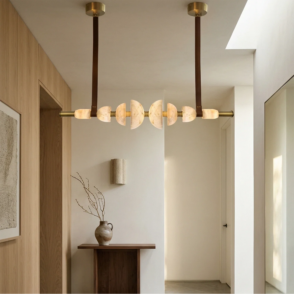 Lumina Alabaster Linear Chandelier by Bling Lighting Studio