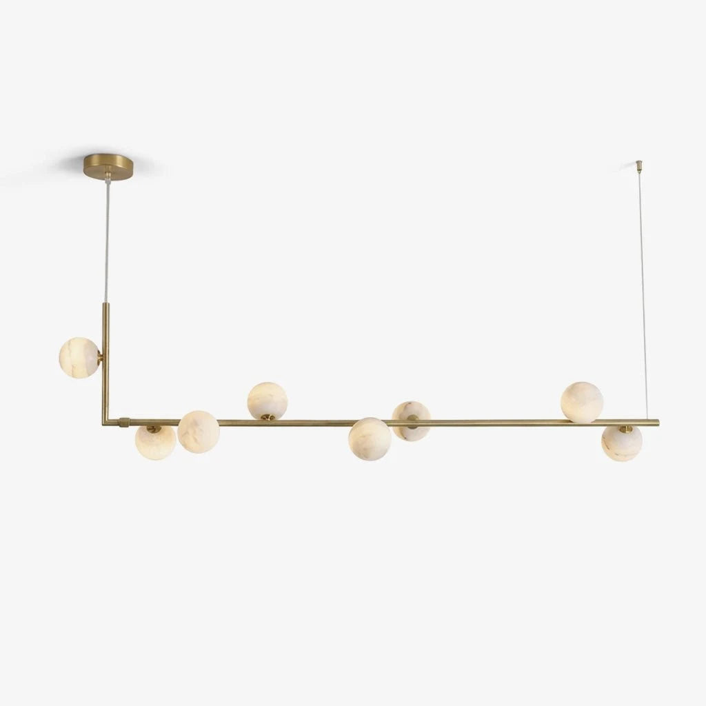 Lunara Alabaster Orb Linear Chandelier, product view 1