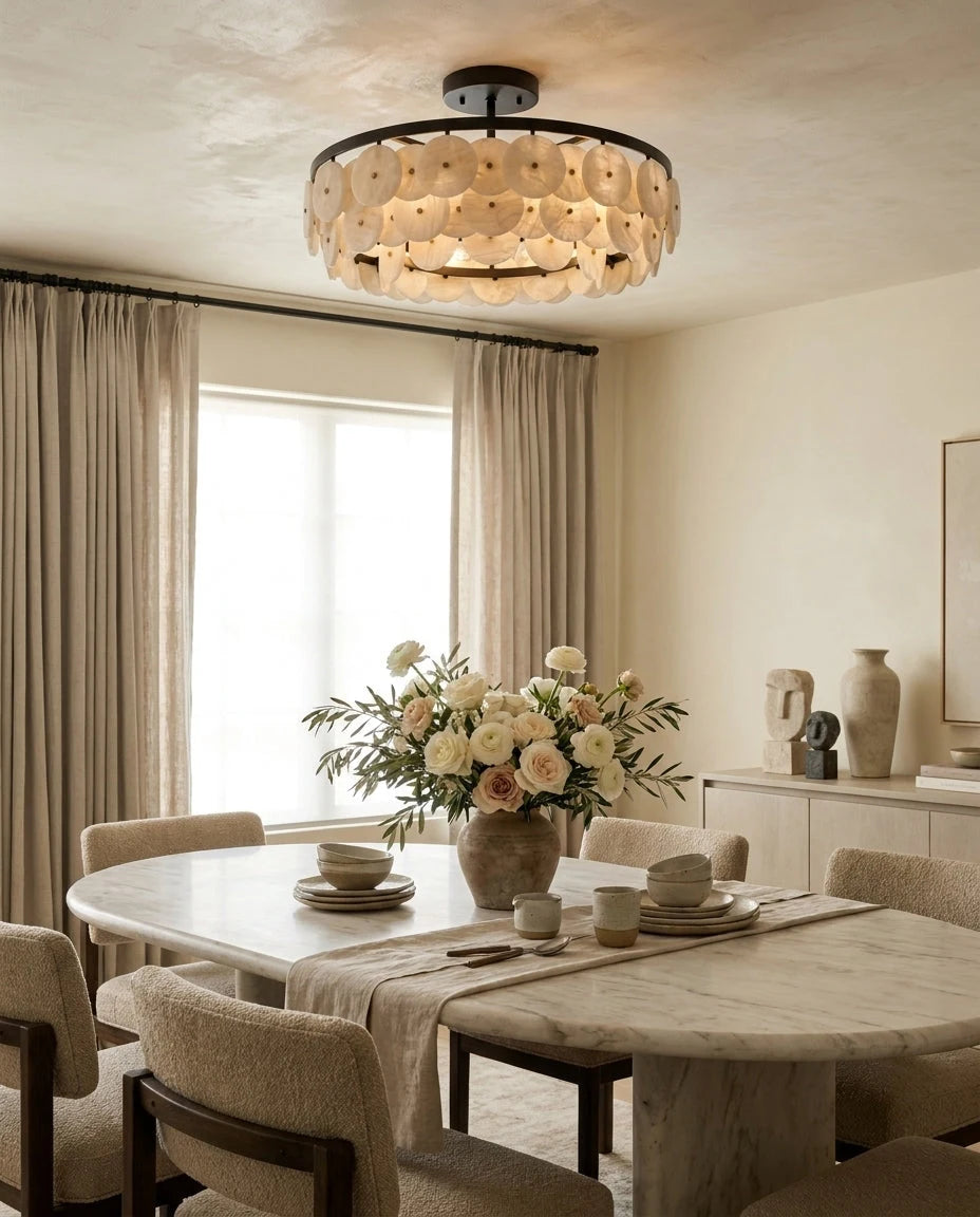 Lunavera Alabaster Disc Flush Mount, product view 3