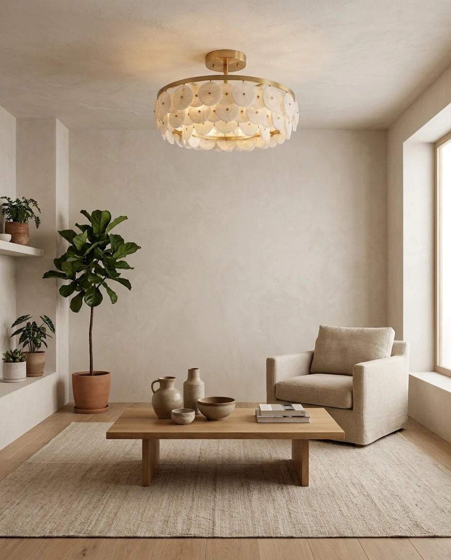 Lunavera Alabaster Disc Flush Mount, product view 4