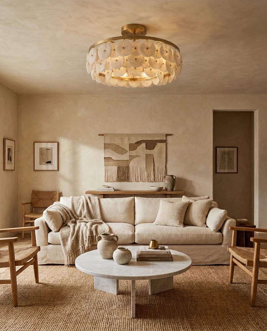 Lunavera Alabaster Disc Flush Mount, product view 8