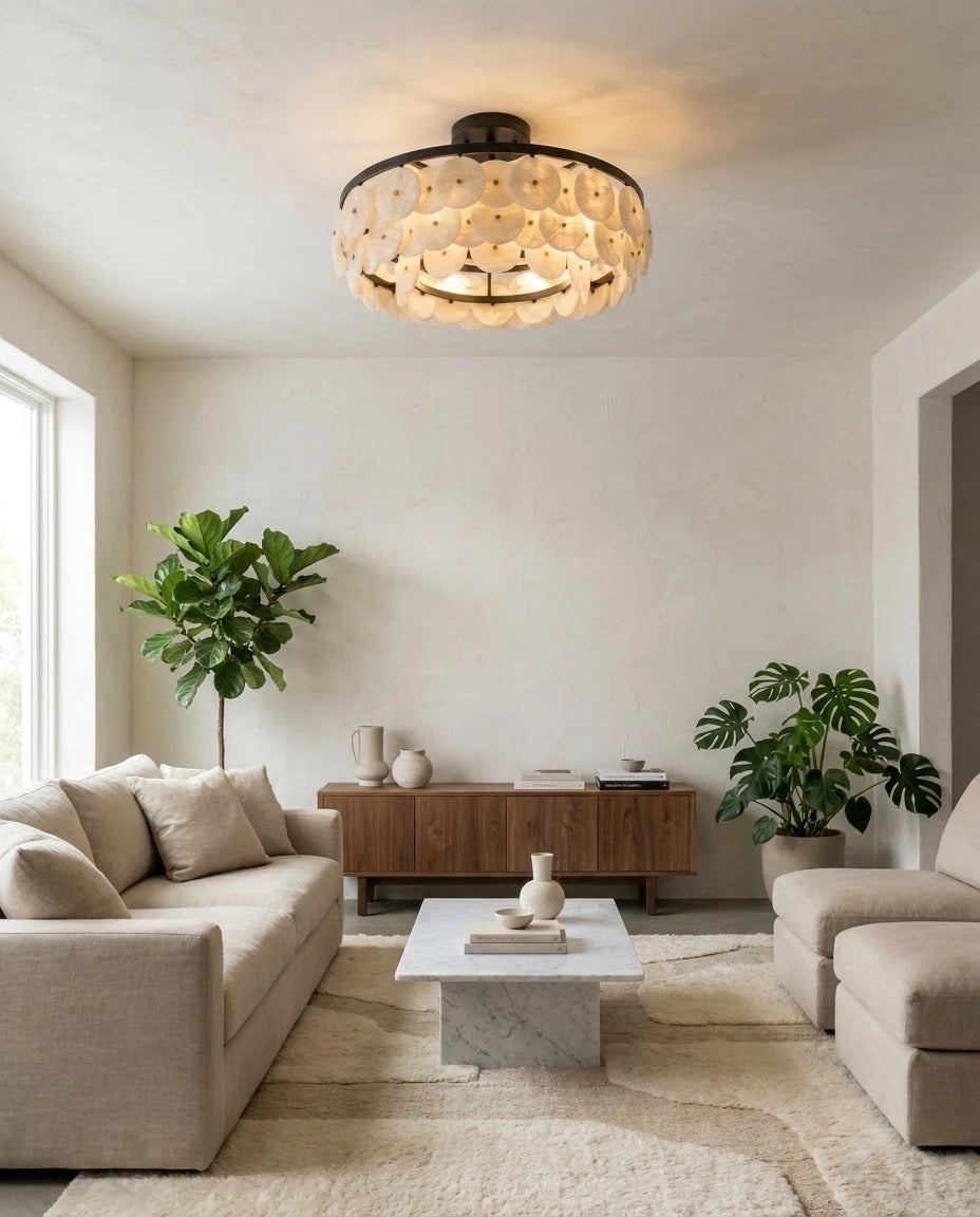 Lunavera Alabaster Disc Flush Mount, product view 9