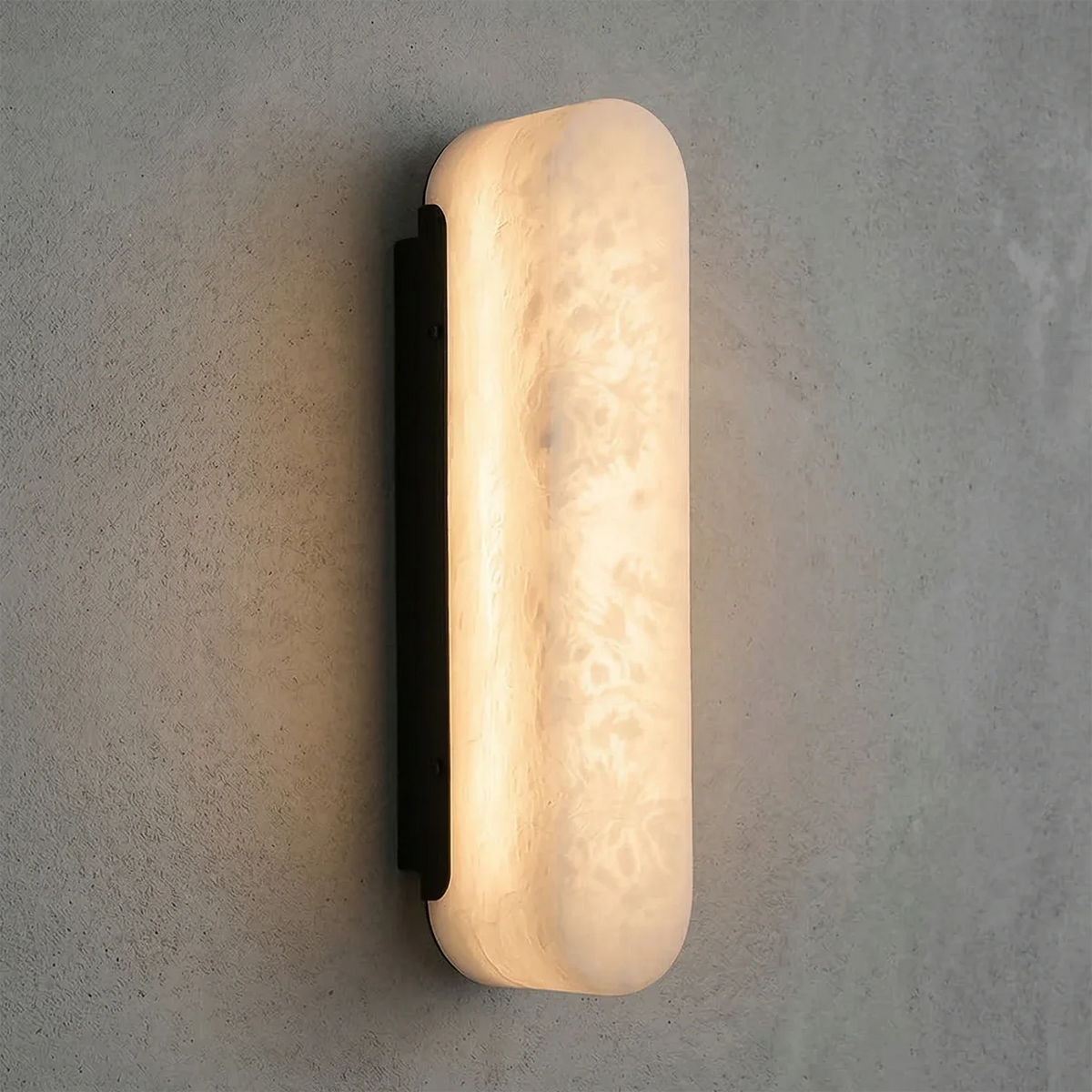 Luxury Alabaster Vertical Wall Lamp, minimalist concrete wall sconce | Bling Lighting Studio