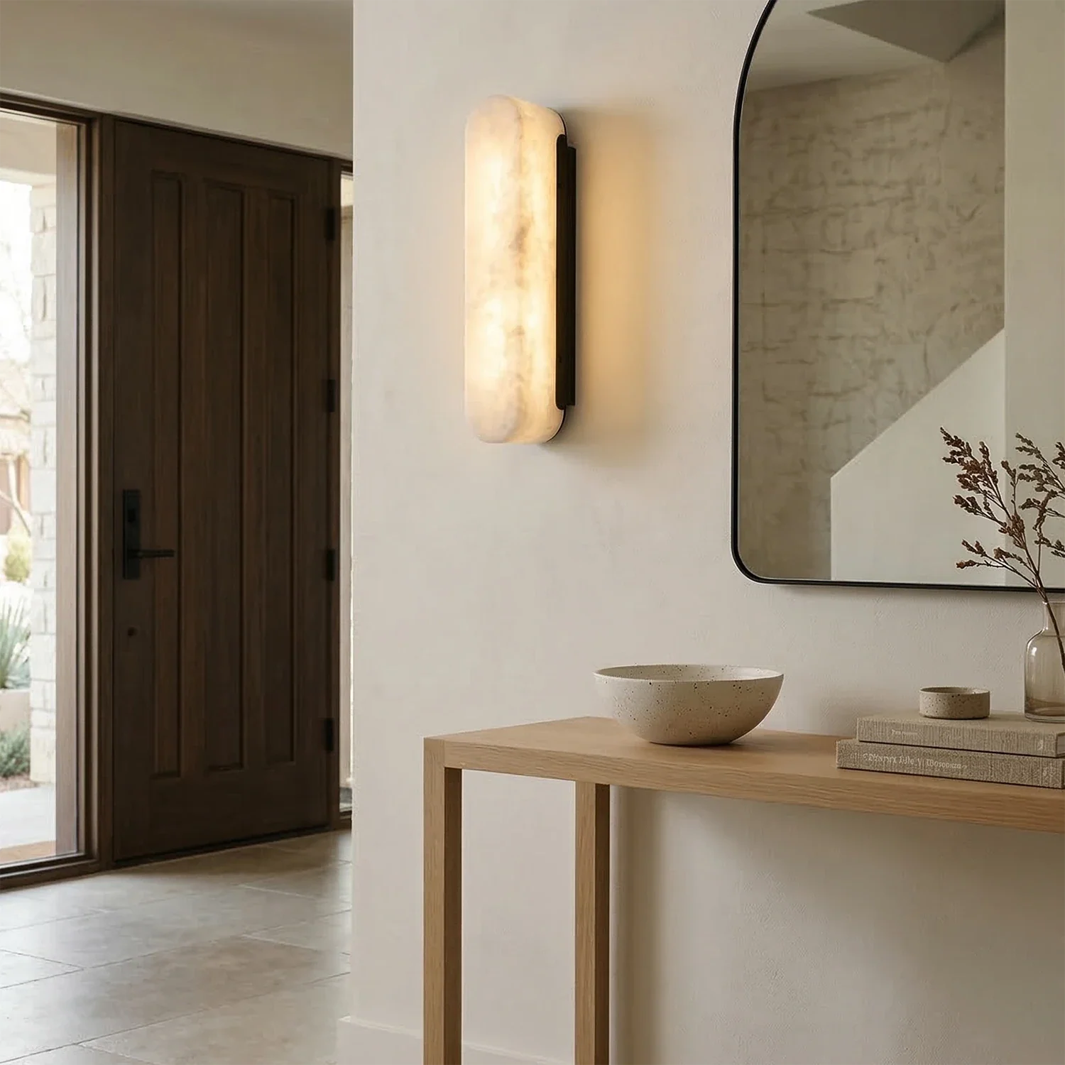 Luxury Alabaster Vertical Wall Lamp by Bling Lighting Studio