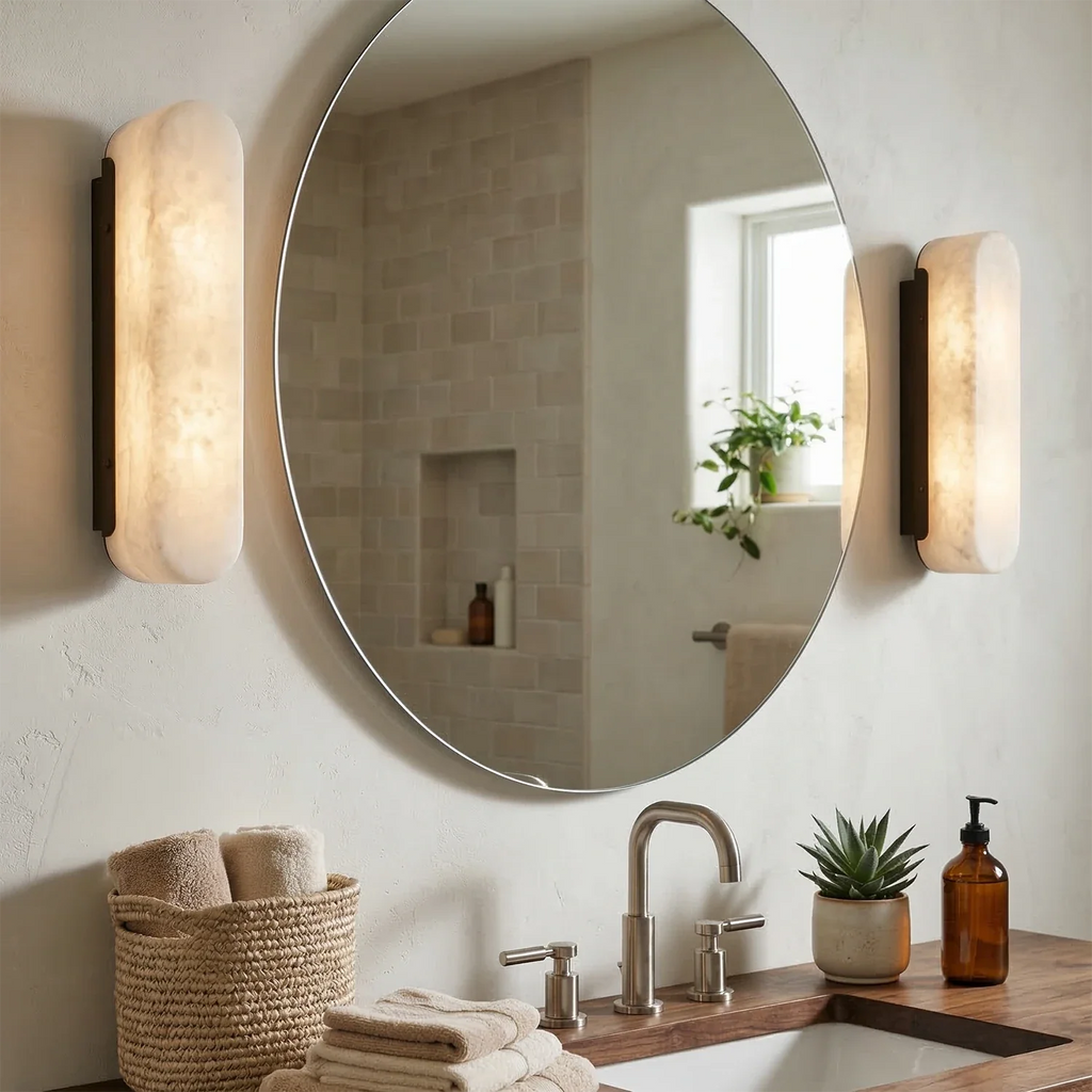 Luxury Alabaster Vertical Wall Lamp by Bling Lighting Studio