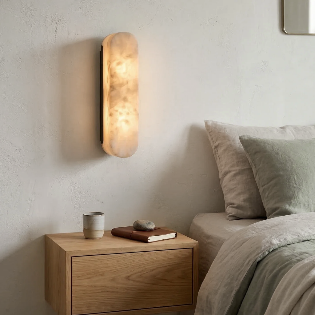 Luxury Alabaster Vertical Wall Lamp by Bling Lighting Studio