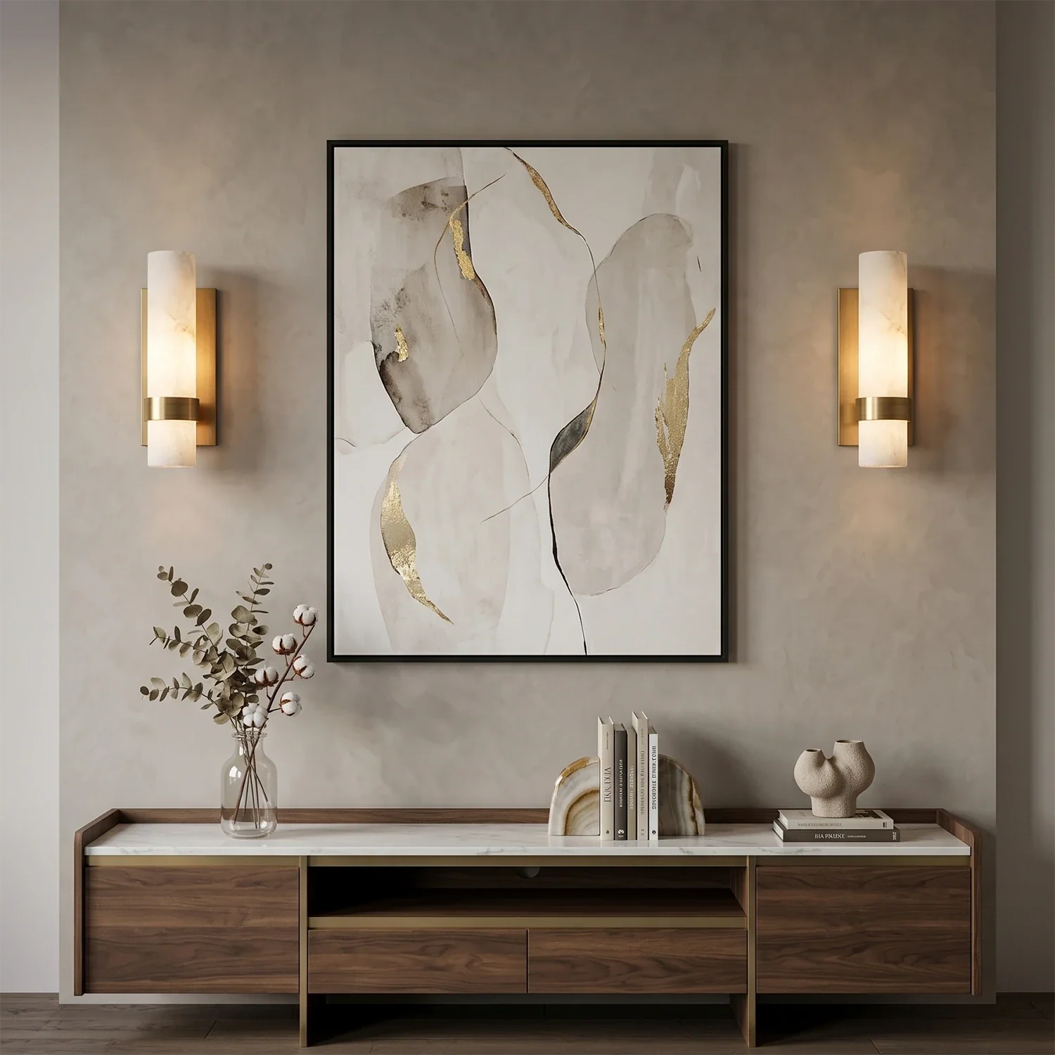 Luxury Alabaster Wall Sconce by Bling Lighting Studio