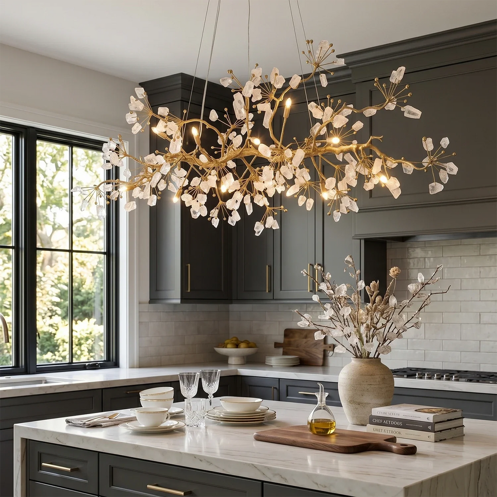 Luxury Glass Bloom Branch Chandelier by Bling Lighting Studio