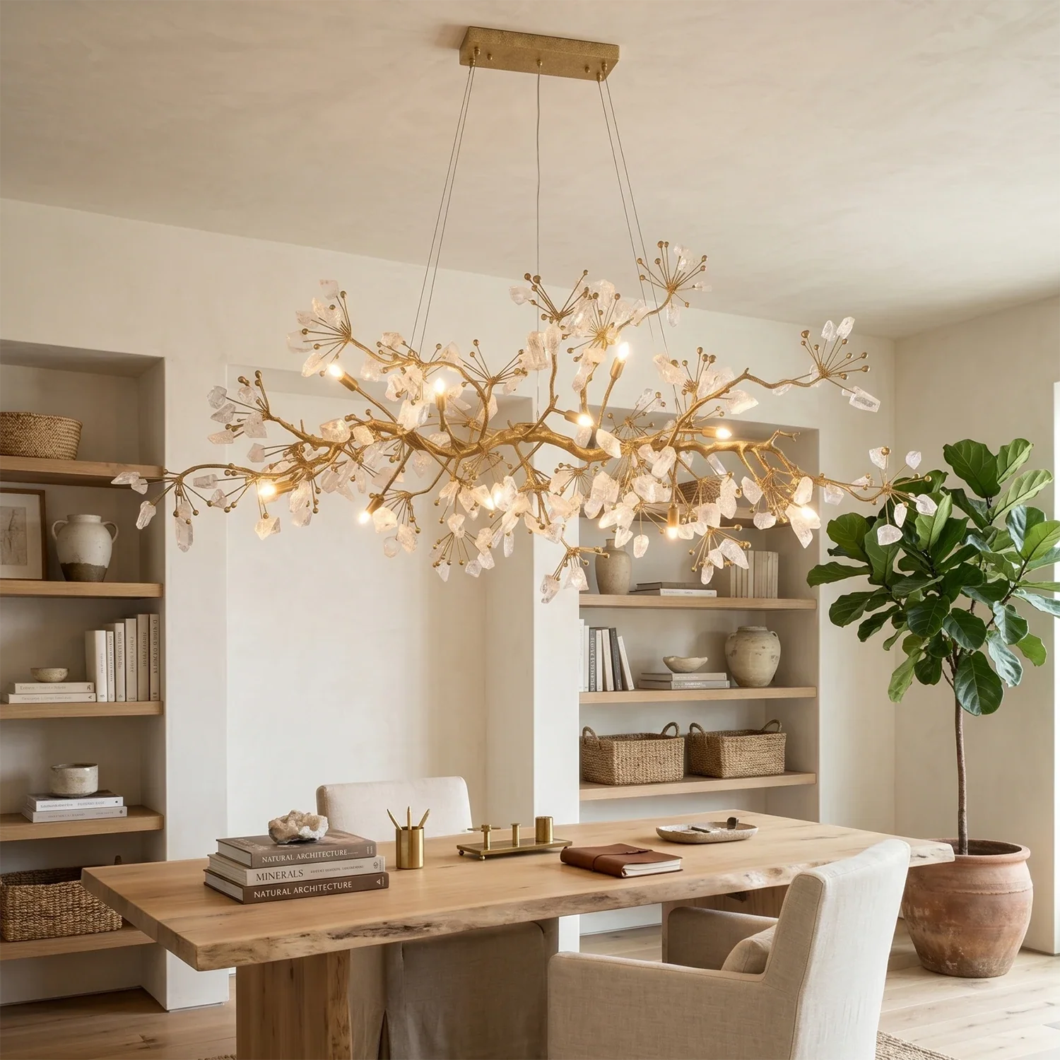 Luxury Glass Bloom Branch Chandelier by Bling Lighting Studio
