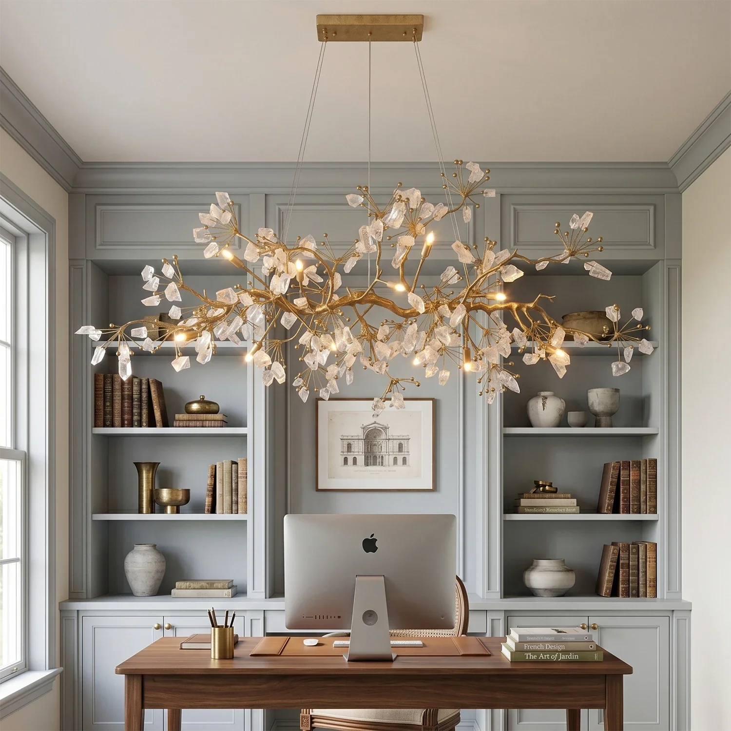 Luxury Glass Bloom Branch Chandelier by Bling Lighting Studio