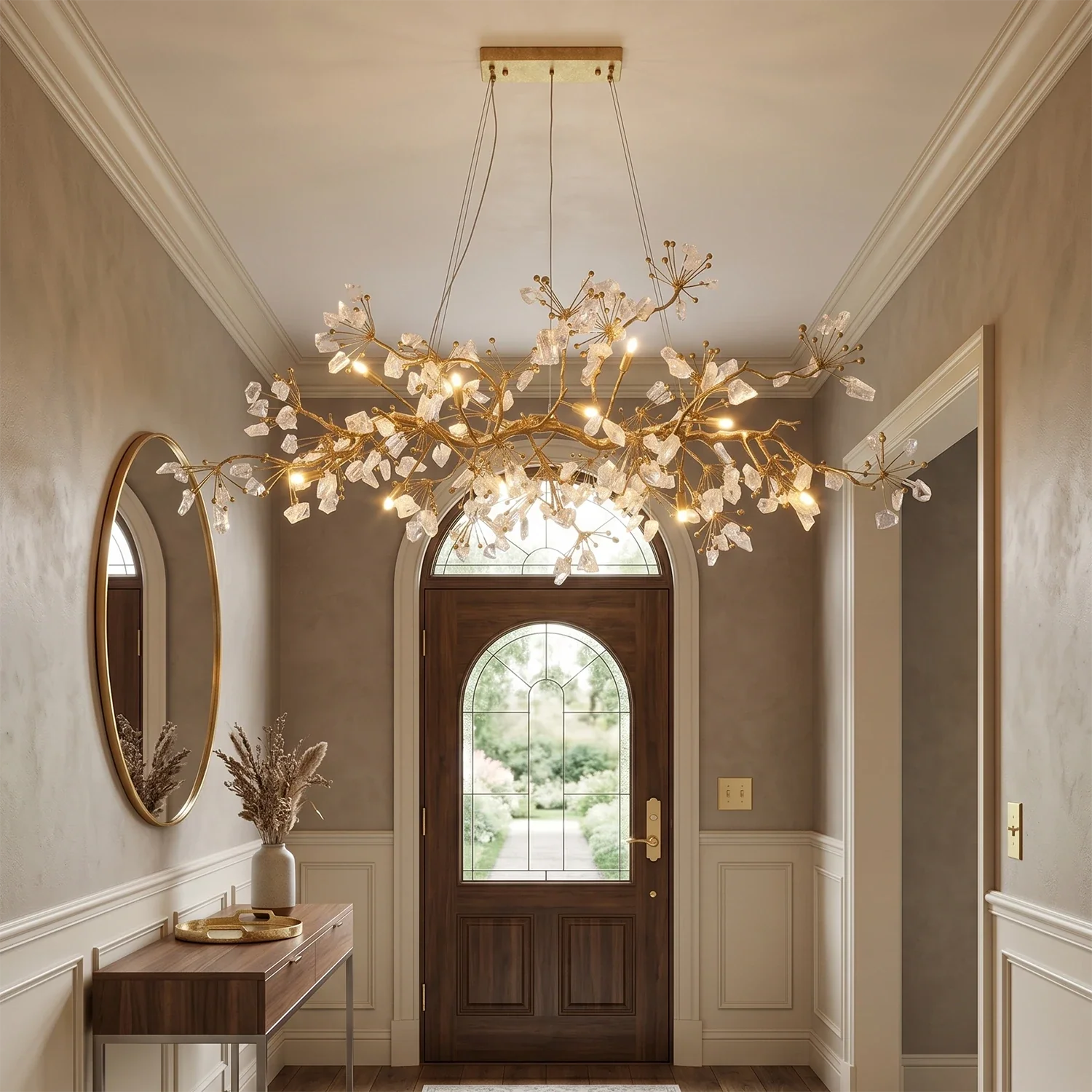 Luxury Glass Bloom Branch Chandelier by Bling Lighting Studio