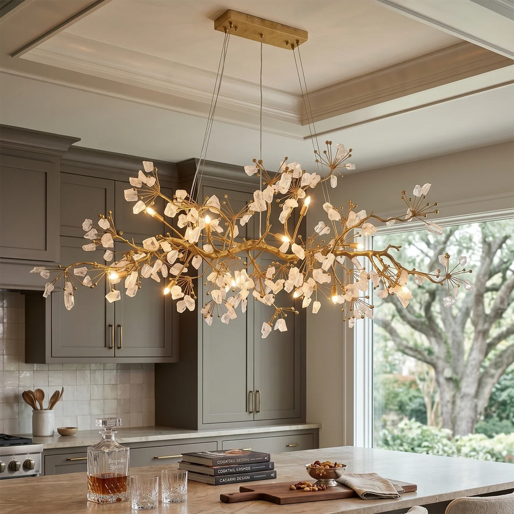 Luxury Glass Bloom Branch Chandelier by Bling Lighting Studio