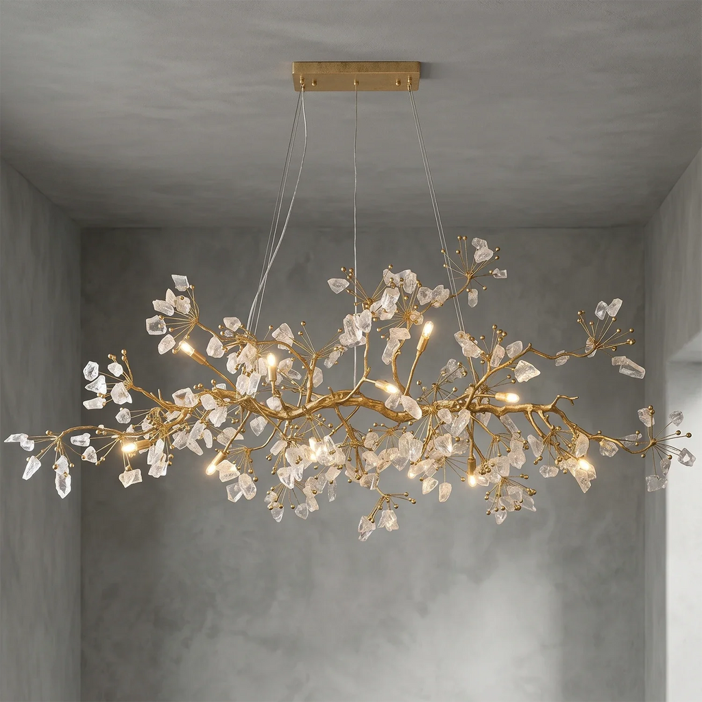 Luxury Glass Bloom Branch Chandelier by Bling Lighting Studio