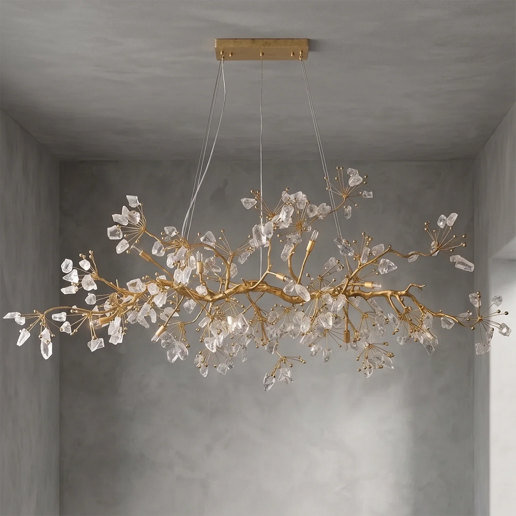 Luxury Glass Bloom Branch Chandelier by Bling Lighting Studio