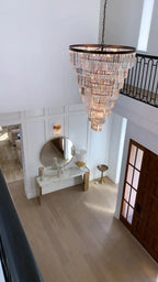 Luxury tiered crystal chandelier for foyer crystal detail