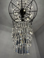 Luxury tiered crystal chandelier for foyer large view