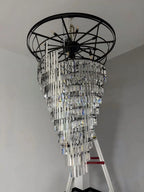 Luxury tiered crystal chandelier for foyer tiered crystal detail