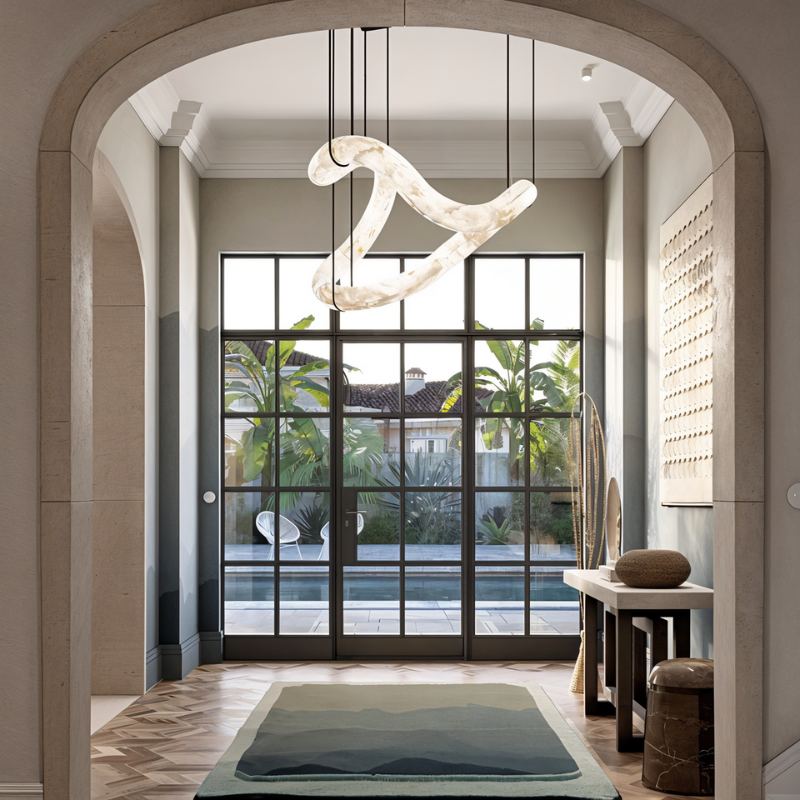 Maat Alabaster Double Loop Chandelier additional view of suspended fixture