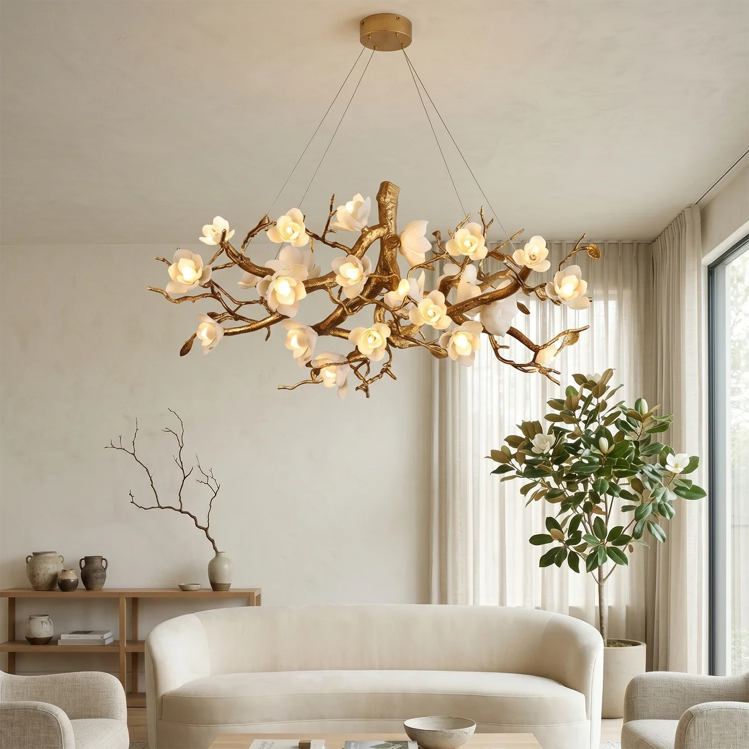 Magnolia Luxury Floral Branch Chandelier by Bling Lighting Studio