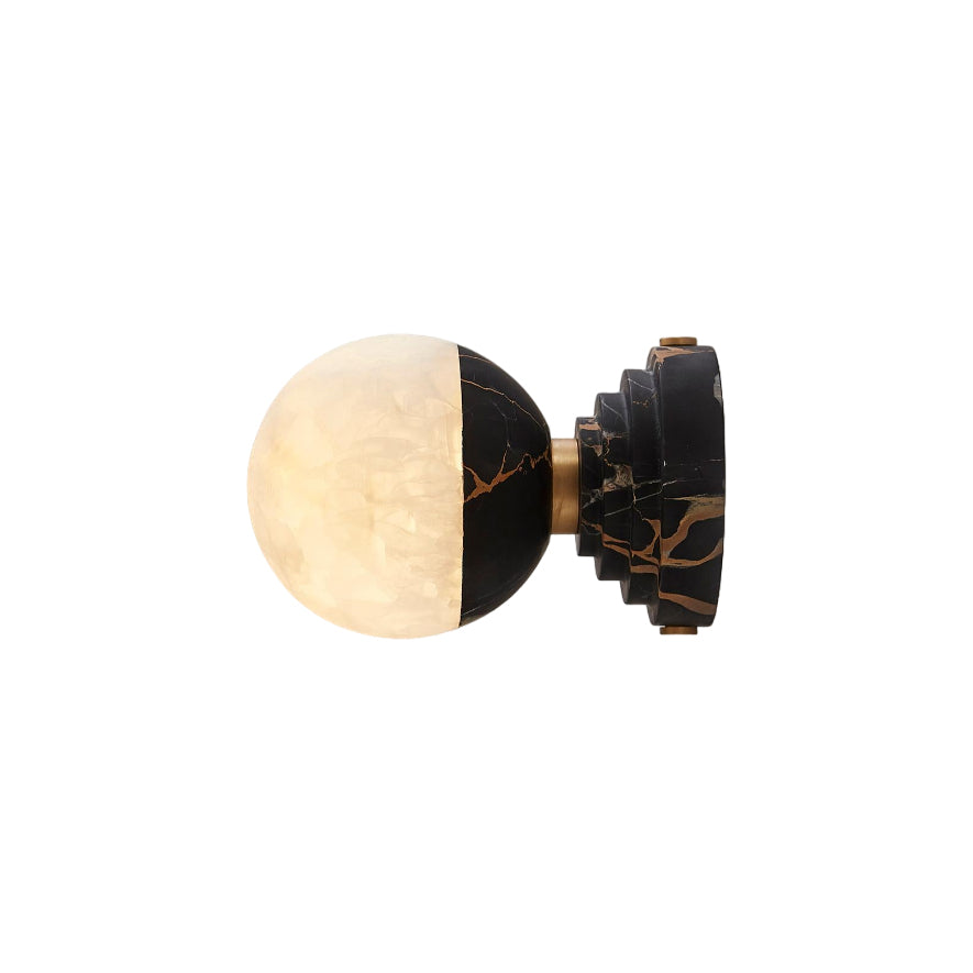 Marble and Alabaster Globe Wall Sconce, product view 1