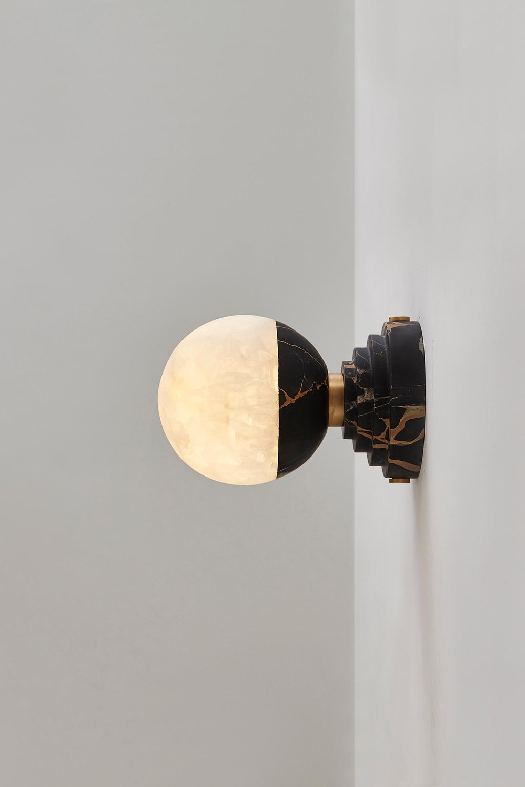 Marble and Alabaster Globe Wall Sconce, product view 5