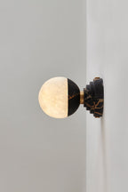 Marble and Alabaster Globe Wall Sconce, product view 5