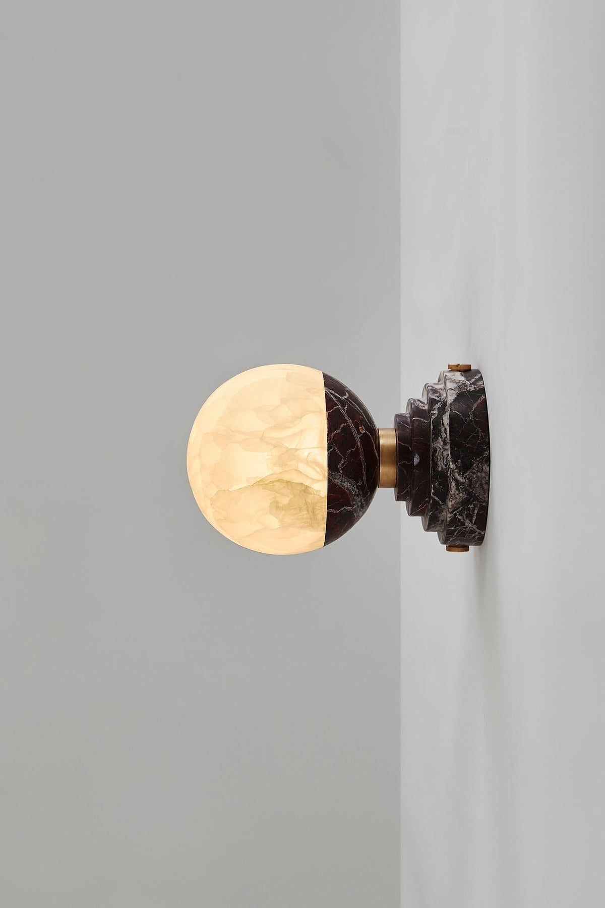 Marble and Alabaster Globe Wall Sconce, product view 7