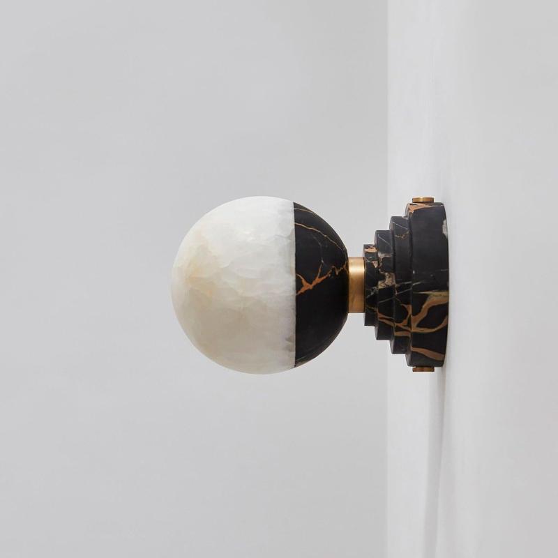 Marble and Alabaster Globe Wall Sconce, product view 8